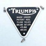 70-4016 Triumph Patent Plate (inc. rivets)